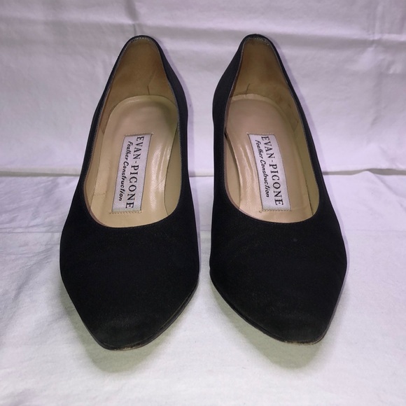 Evan-Picone “Grace,” Black Arianna Silk Pumps/Heels, W7.5M, w/3” heel - Picture 2 of 15